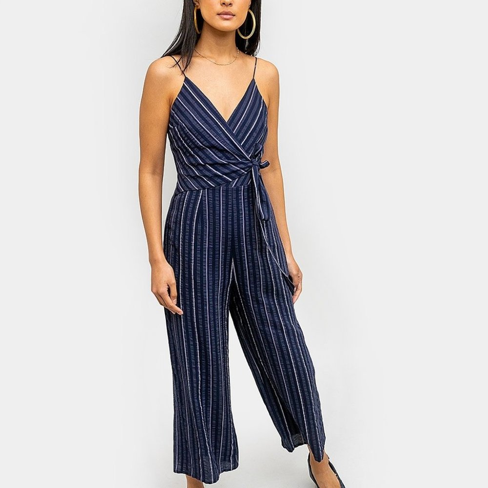 THE FIFTH LABEL Striped Wide Leg Jumpsuit